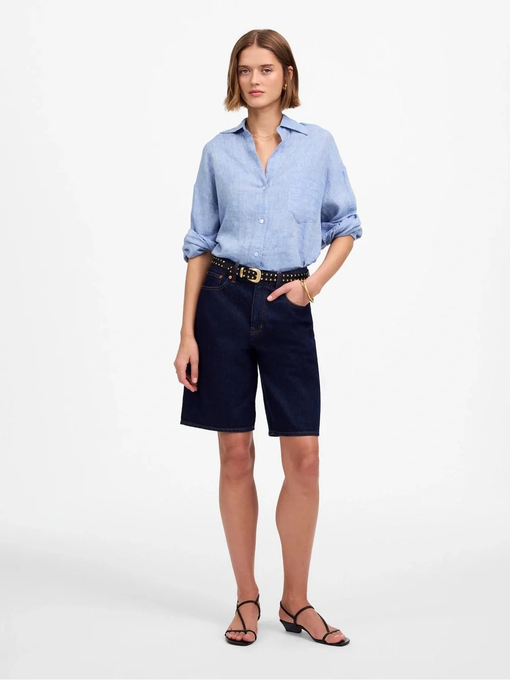 Madewell The 1997 Denim Bermuda Short In Bronxville Wash Size 23